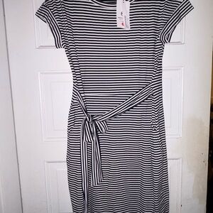 Striped Black and White Dress